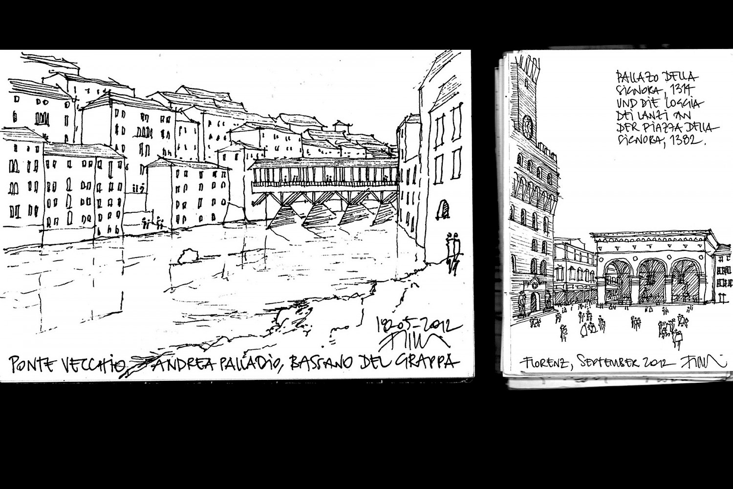 Ponte Vecchio, Andrea Palladio, Bassano del Grappa, 1569
Loggia dei Lanzi und Piazza della Signora, Florenz, 1382